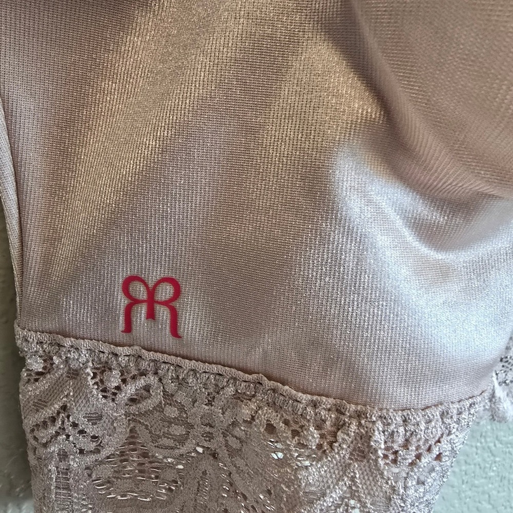 Ruby Ribbon Lace Demiette Bra Pale Pink Nude Wire Free Support Size 38 - Picture 2 of 7